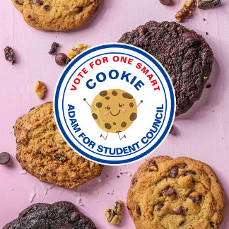 Cute Vote for Class President: smart cookie  Classic Round Sticker