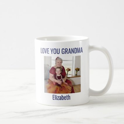 Cute Voted World's Best Grandma Photo Blue White