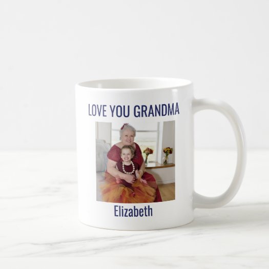 Cute Voted World's Best Grandma Photo Blue White