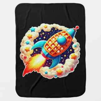 cute waffle in space for lovers baby blanket