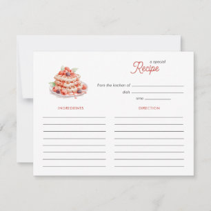 Cute Waffles Bridal Shower brunch Recipe card