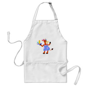 Cute Waitress Cow Adult Apron