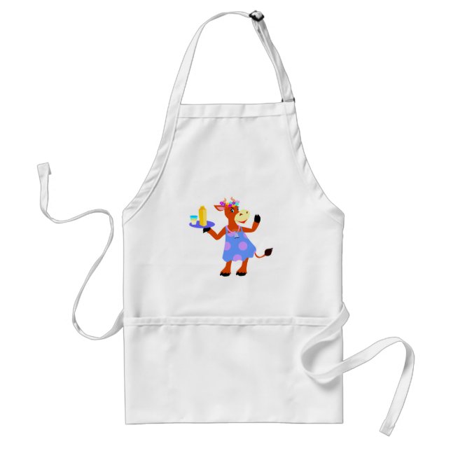 Cute Waitress Cow Adult Apron (Front)
