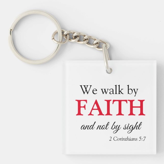 Cute Walk by Faith Keychain (Front)