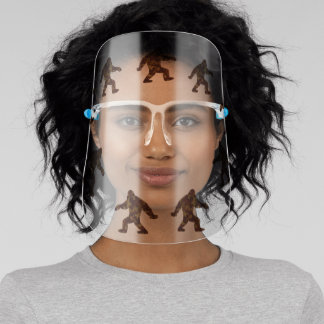 Cute Walking Camouflage Camo Sasquatch Pattern Face Shield