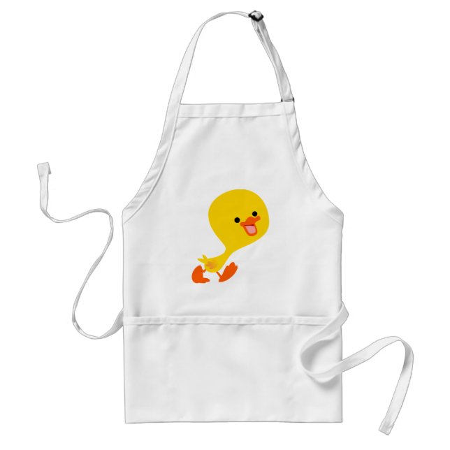 Cute Walking Cartoon Duckling Apron (Front)