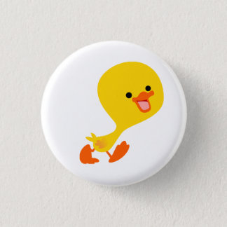 Cute Walking Cartoon Duckling Button Badge