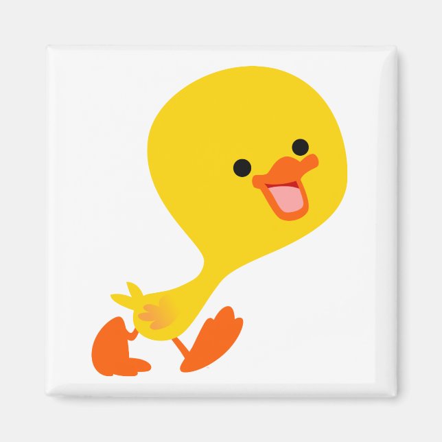 Cute Walking Cartoon Duckling Magnet (Front)
