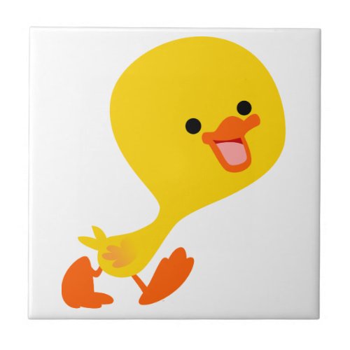 Cute Walking Cartoon Duckling Tile