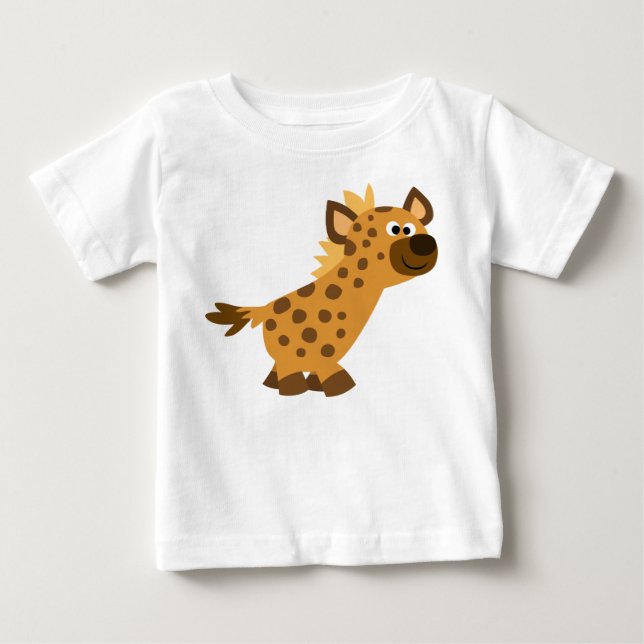 Cute Walking Cartoon Hyena Baby T-Shirt (Front)