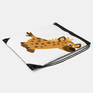 Cute Walking Cartoon Hyena Drawstring Bag