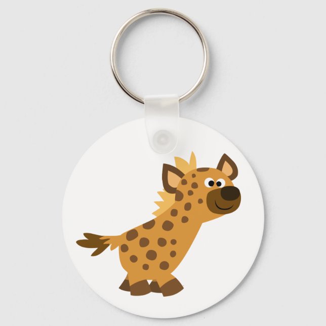 Cute Walking Cartoon Hyena Keychain (Front)