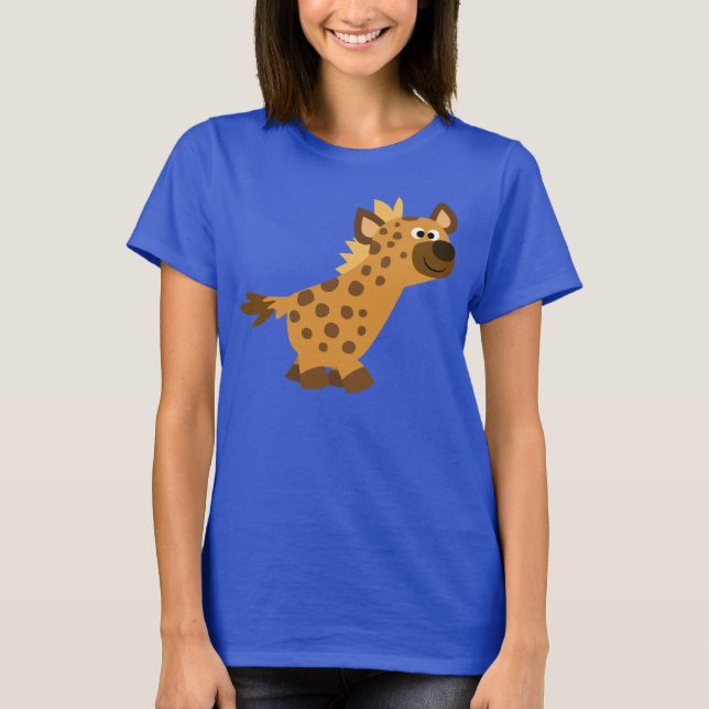 Cute Walking Cartoon Hyena Women T-Shirt (Front)