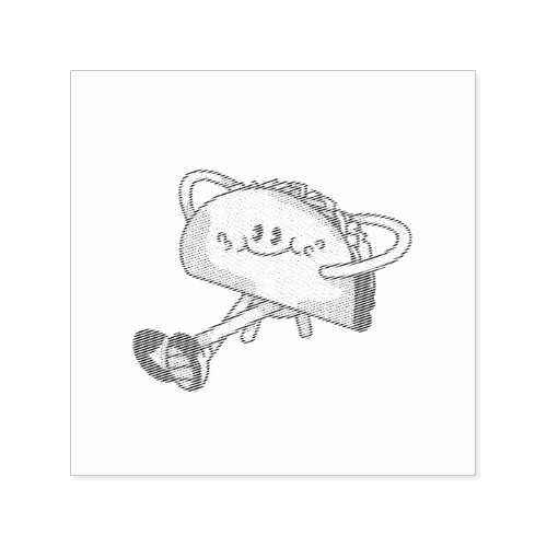 Cute Walking Green Taco Mascot Character Self-inking Stamp