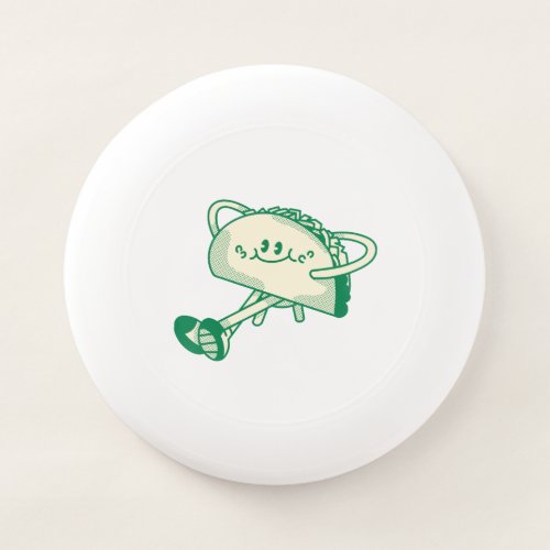 Cute Walking Green Taco Mascot Character Wham-O Frisbee
