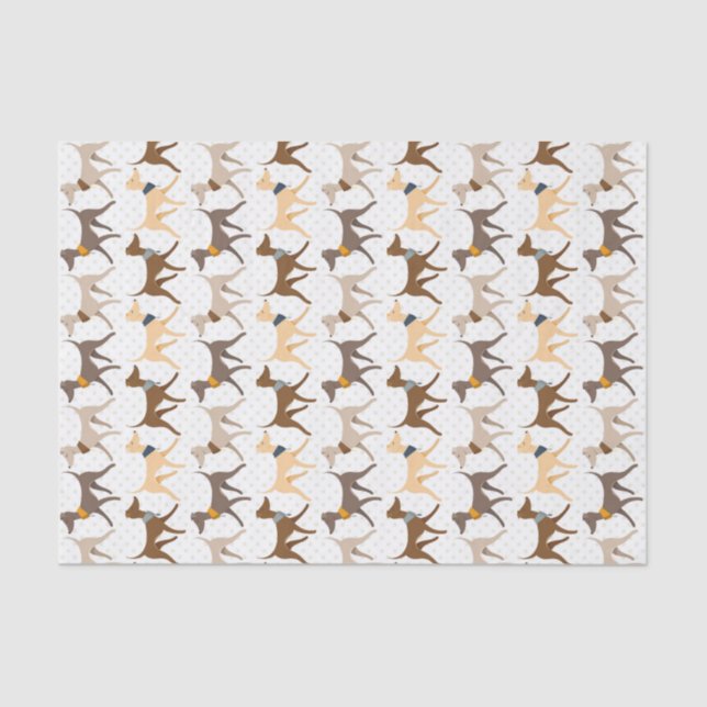 Cute Walking Hounds Tissue Paper (Front)