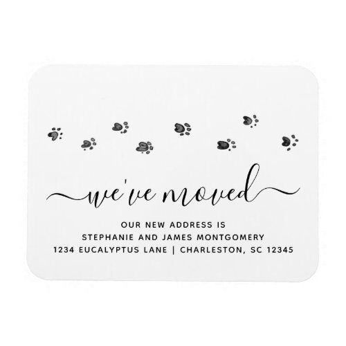 Cute Walking Paw Prints Moving New Address Magnet