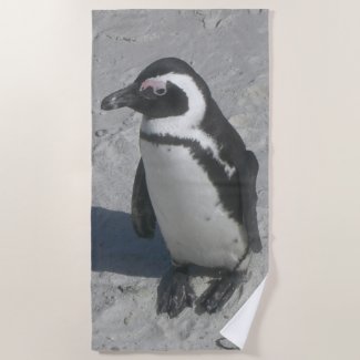 Cute Walking Penguin Beach Towel