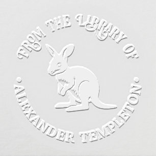 Cute Wallaby Australia Library Book Name Embosser