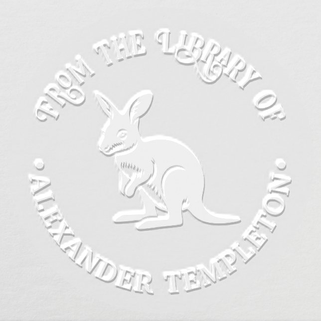 Cute Wallaby Australia Library Book Name Embosser (Design)