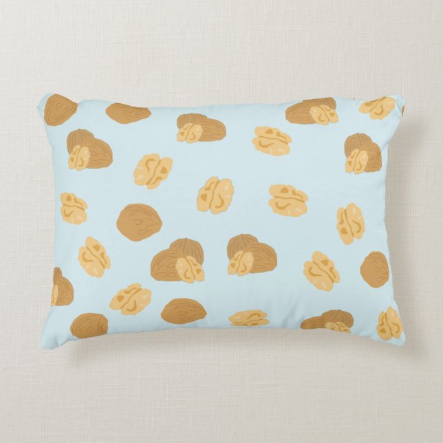 Cute Walnuts Nut Pattern Accent Pillow (Front)