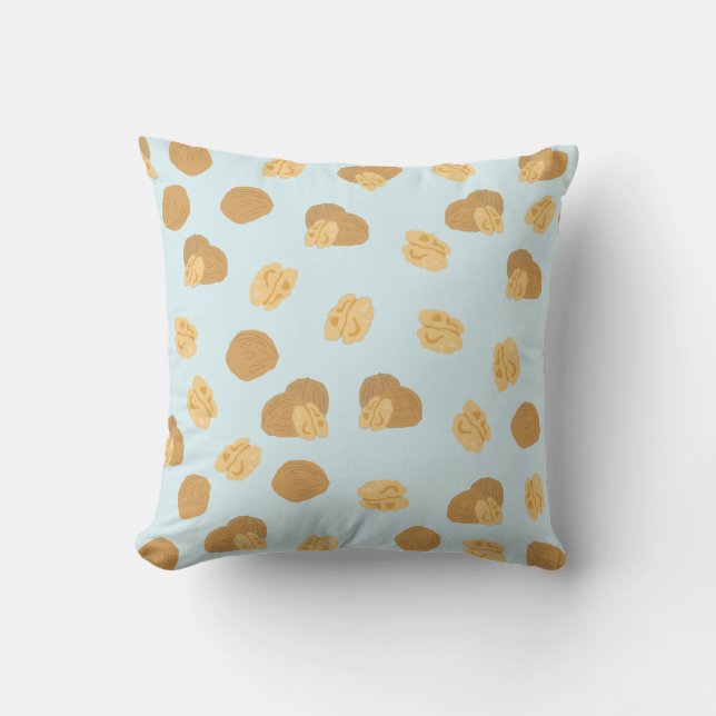 Cute Walnuts Nut Pattern Throw Pillow (Front)