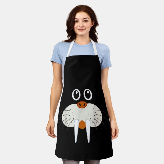 Cute Walrus Animal Costume Funny Halloween Apron (Worn)