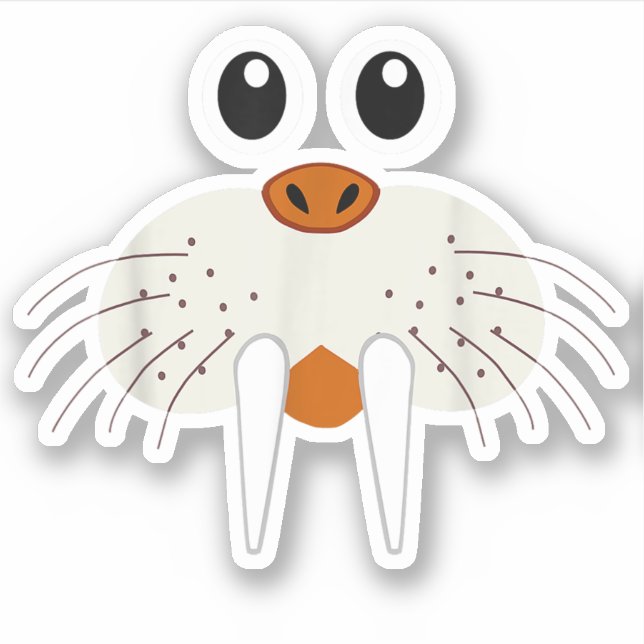 Cute Walrus Animal Costume Funny Halloween Sticker (Front)