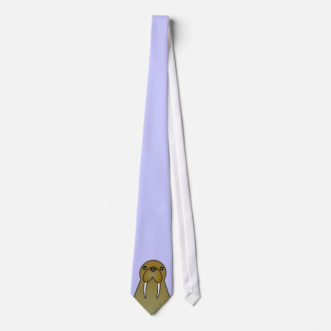Cute Walrus Cartoon Neck Tie (Front)