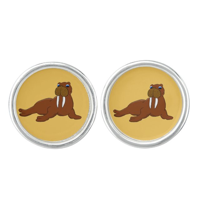 Cute walrus cufflinks (Front)