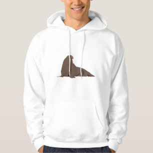 Cute Walrus Illustration Hoodie
