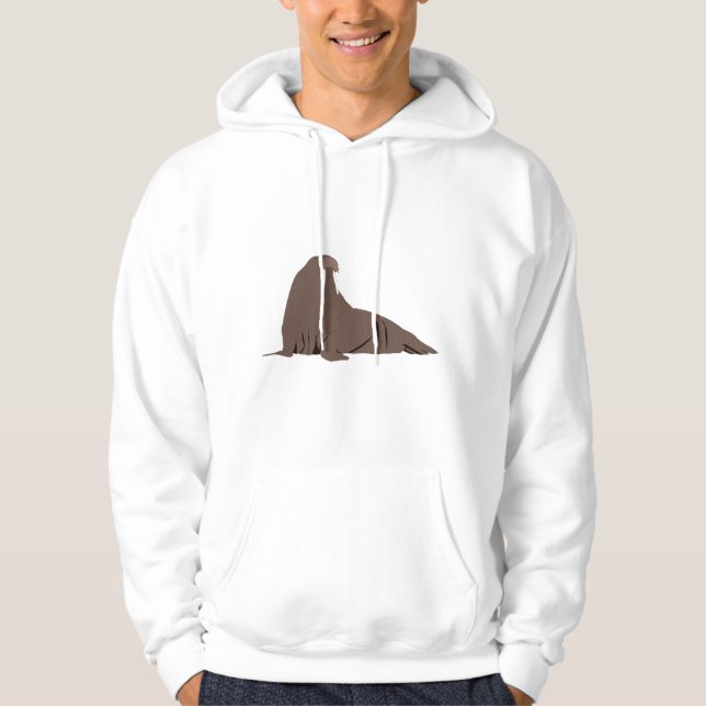 Cute Walrus Illustration Hoodie (Front)