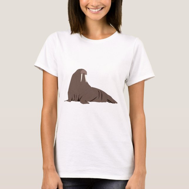 Cute Walrus Illustration T-Shirt (Front)