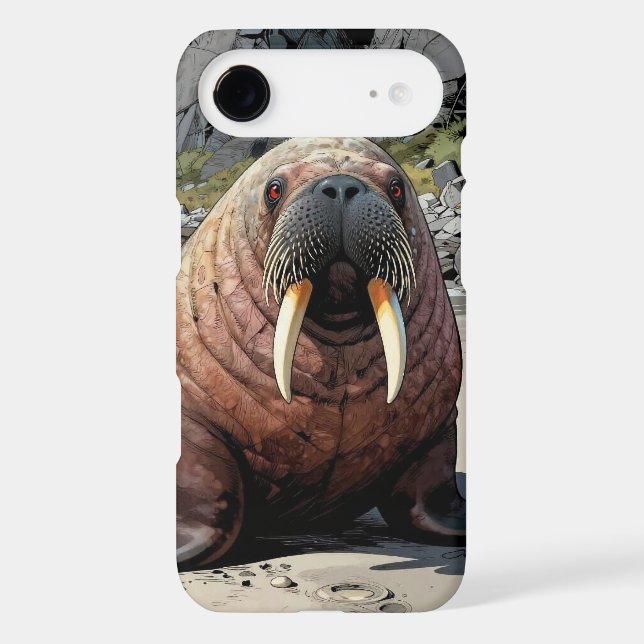 Cute Walrus on a Sandy Beach  Case-Mate iPhone Case (Back)