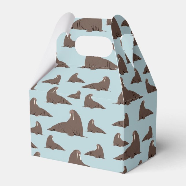 Cute Walrus Pattern  Favor Boxes (Front Side)