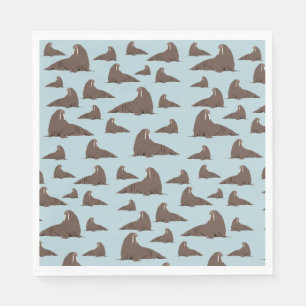 Cute Walrus Pattern Napkins