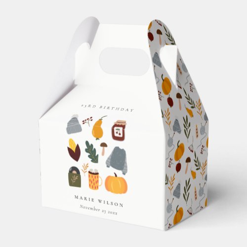 Cute Warm Cozy Autumn Essential Any Age Birthday Favor Boxes