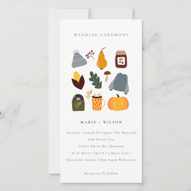 Cute Warm Cozy Autumn Essential Wedding Invite (Front)