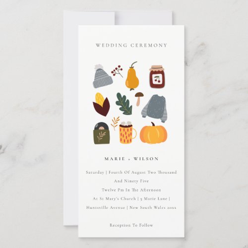 Cute Warm Cozy Autumn Essential Wedding Invite