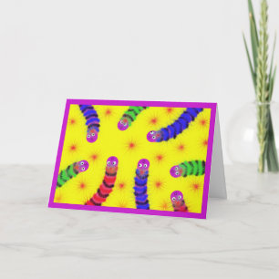 Cute Warm Fuzzy Worm Fuzzy Encouragement Card