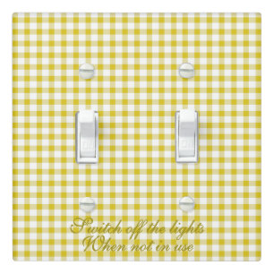 Cute Warm Yellow Gingham Pattern Light Switch Cover