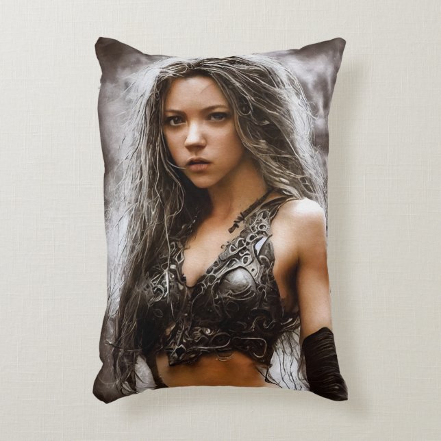 CUTE WARRIOR GIRL CUDDLE PILLOW (Front(Vertical))