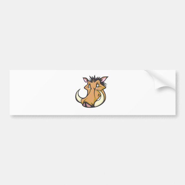 Cute Warthog Cartoon Shirt Bumper Sticker (Front)