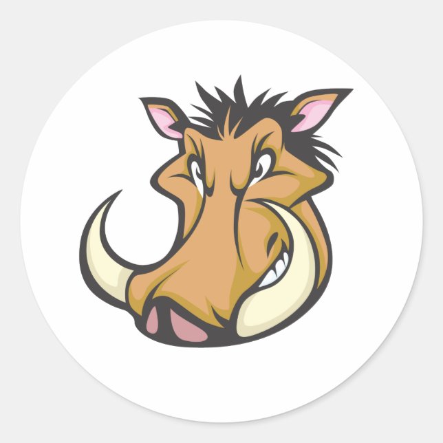 Cute Warthog Cartoon Shirt Classic Round Sticker (Front)