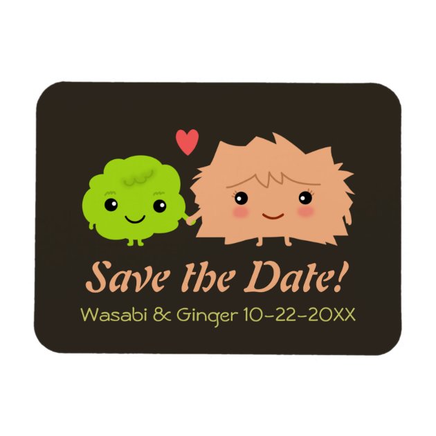 Cute Wasabi and Ginger Wedding Save the Date Magnet | Zazzle