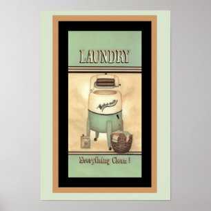 Cute Wash-O-Matic Vintage Ad Poster