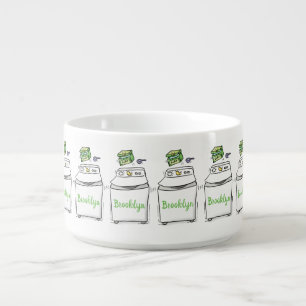 Cute washing machine laundry cartoon illustration bowl