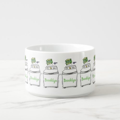 Cute washing machine laundry cartoon illustration bowl