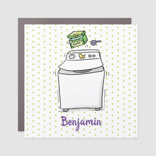 Cute washing machine laundry cartoon illustration car magnet