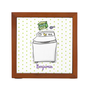 Cute washing machine laundry cartoon illustration desk organizer